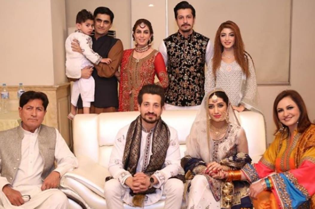 saba faisal with family at her son nikah ceremony
